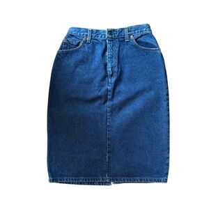 VTG Y2K Levi’s Rigid Denim Jean Skirt Sz 14 Cotton Med Wash Minimalist Grunge